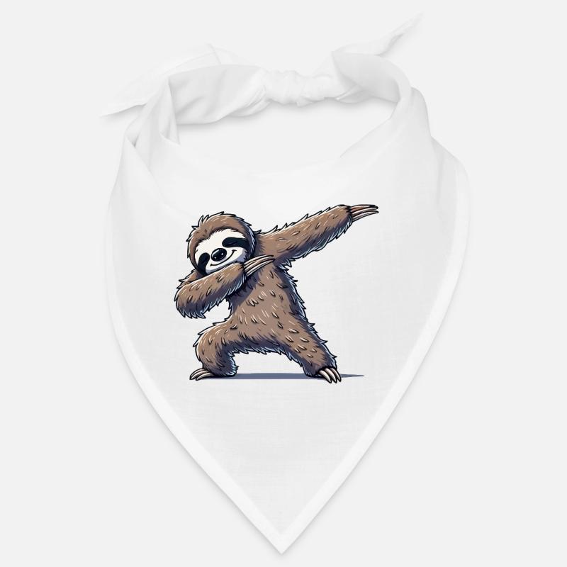 Faultier Dabbing - Bandana - Weiß