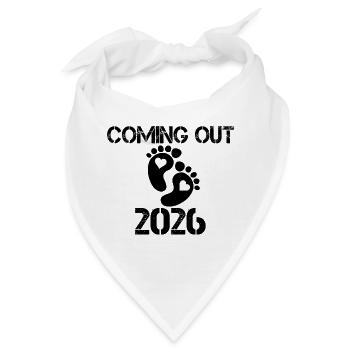 Coming Out 2026 Fußabdrücke Herz - Bandana - Weiß - Vorne