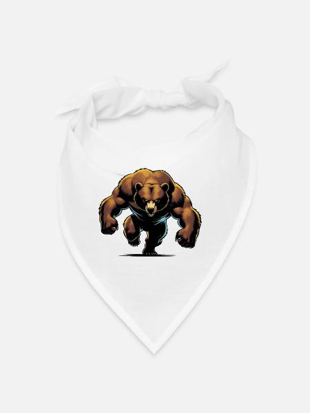 Ours musclé - Bandana - blanc