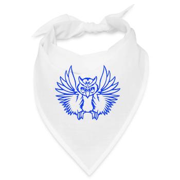 Eule Vogel Uhu Nachtvogel Schleiereule fliegt Cool - Bandana - Weiß - Vorne