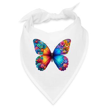 Bunter Schmetterling, von der Natur inspirierte Sommerstimmungen - Bandana - Weiß - Vorne