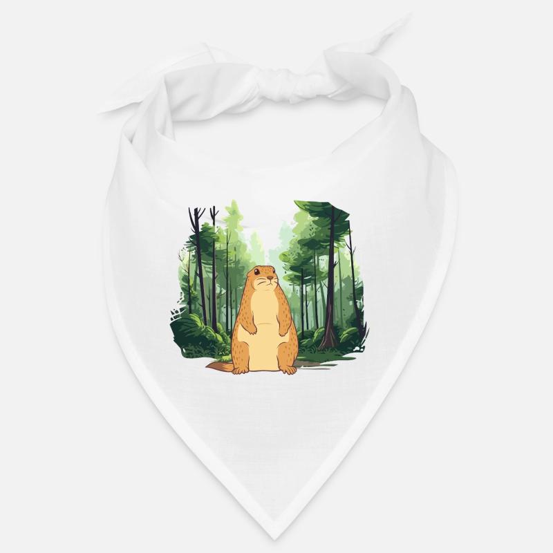 Strong groundhog nature landscape Bandana