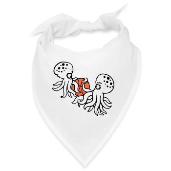 2 Oktopus Basketball spielen Ball Team Sport Hobby - Bandana - Weiß - Vorne