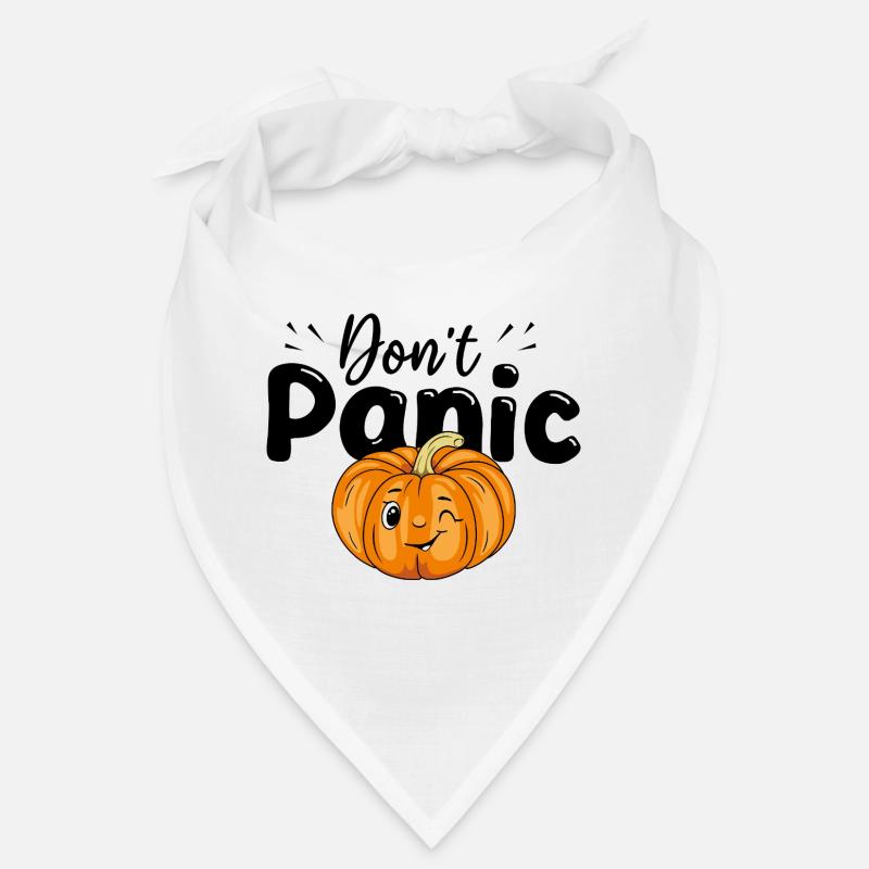Don't panic. Design with winking pumpkin Bandana