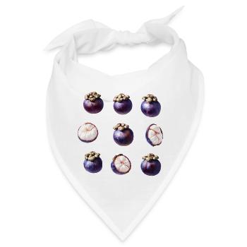 Süße Mangostan Tropenfrucht - Bandana - Weiß - Vorne
