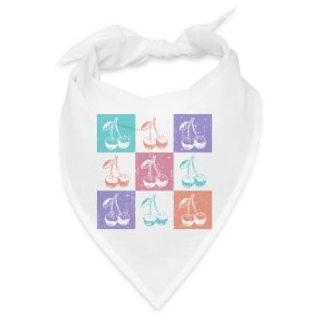 Kirschen Bunte Sommerfarben - Bandana - Weiß - Vorne