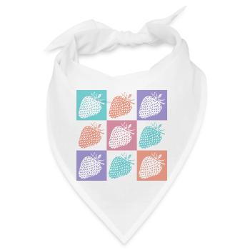 Erdbeeren Bunte Sommerfarben - Bandana - Weiß - Vorne