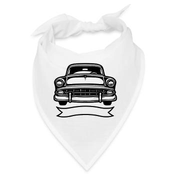 Oldtimer Automobil - Bandana - Weiß - Vorne