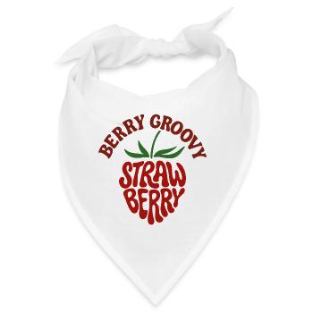 Groovige Erdbeere Retro 70s Look - Bandana - Weiß - Vorne