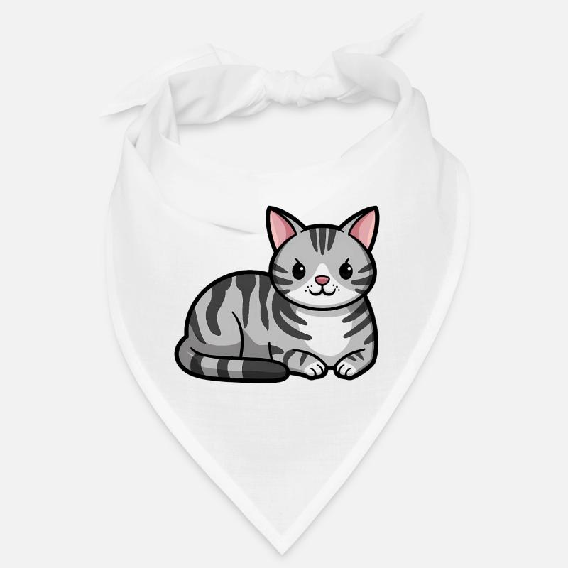 Grau getigerte Katze Bandana
