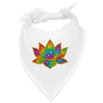 Funkelnder Lotus in Regenbogenfarben - Bandana - Weiß - Vorne