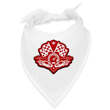 Racing Rennflagge Auspuff Tacho - Bandana - Weiß - Vorne