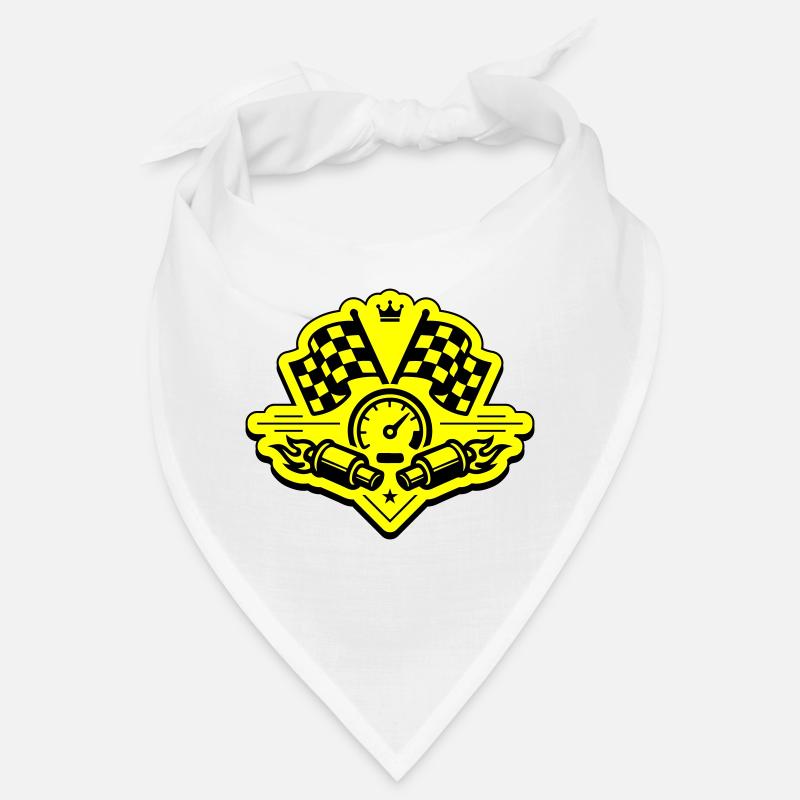 Drapeau de course, compteur de vitesse d'échappement Bandana