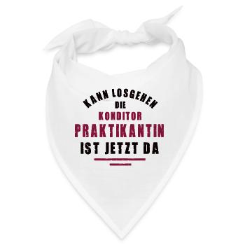 Praktikantin Konditorin Praktikum Konditorei - Bandana - Weiß - Vorne