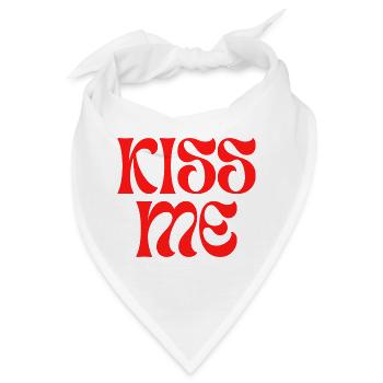 „Kiss me“ - Eye-catcher im Retro-Design - Bandana - Weiß - Vorne