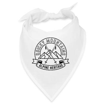 Rocky Mountains - Souvenir-Design - Bandana - Weiß - Vorne