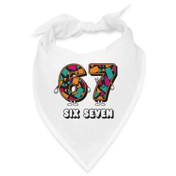 6 7 Konfetti Karneval Fasching  - Bandana - Weiß - Vorne