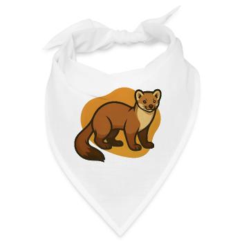 Gemütliche Marder-Illustration - Bandana - Weiß - Vorne