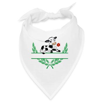 Kalb-Lorbeerkranz mit Namensraum - Bandana - Weiß - Vorne