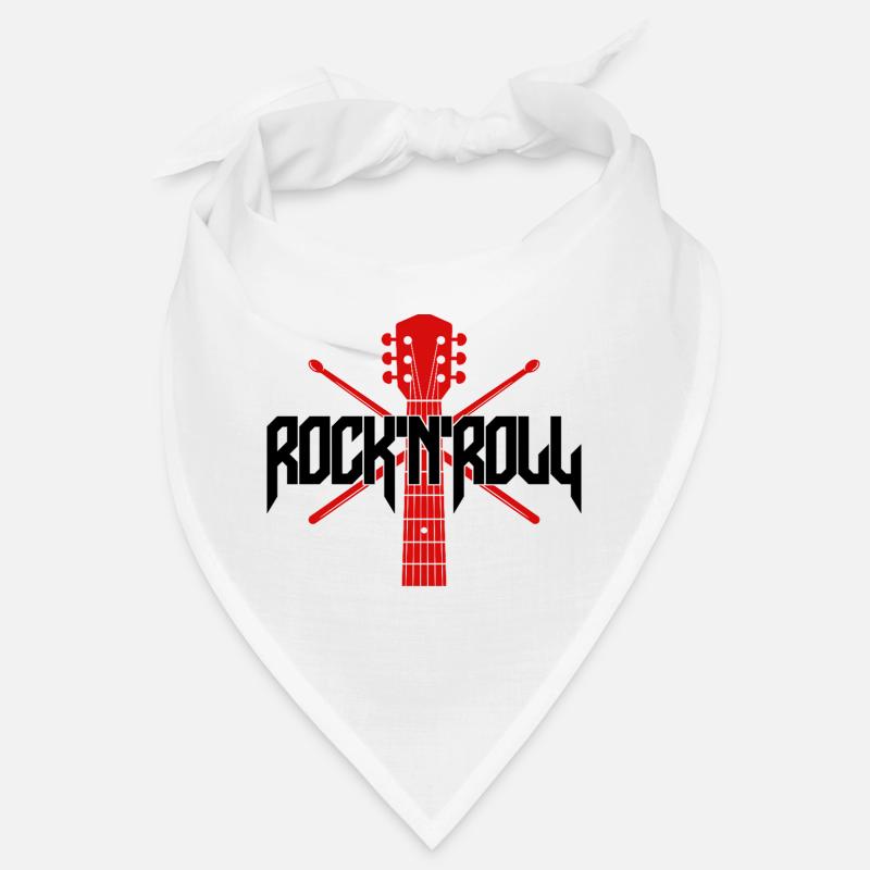 Rocknroll Guitar and Drumsticks Emblem Bandana