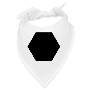Schwarzes Sechseck - Bandana - Weiß - Vorne