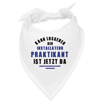Praktikant Installateur Praktikum Installateure - Bandana - Weiß - Vorne