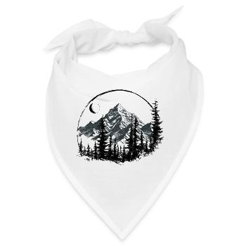 Bergsilhouette mit Kiefern - Bandana - Weiß - Vorne