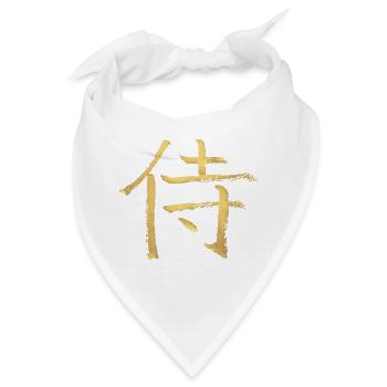 Samurai - Auf Japanisch / Tusche Schriftzeichen - Bandana - Weiß - Vorne