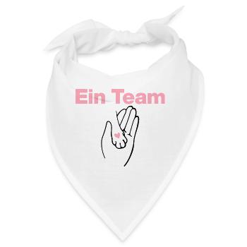 Ein Team, Mensch & Samtpfote, Katze, Katzenfans - Bandana - Weiß - Vorne