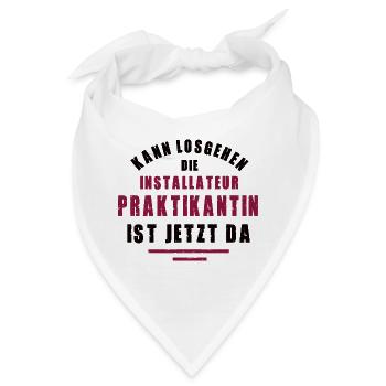Praktikantin Installateurin Praktikum Installateur - Bandana - Weiß - Vorne