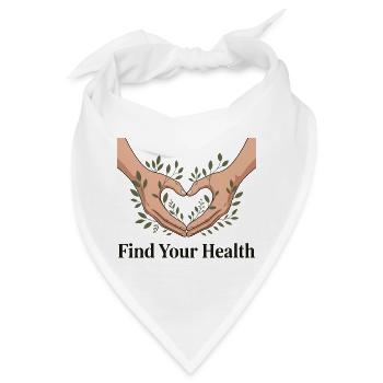 Finde deine Gesundheit: Herzliches Wohlbefinden - Bandana - Weiß - Vorne