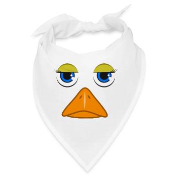 Niedliches Entengesicht Lustiger Vogel Stockente Quacksalber Kunst - Bandana - Weiß - Vorne