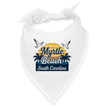 Myrtle Beach, South Carolina Retro-Sonnenuntergangsurlaub - Bandana - Weiß - Vorne