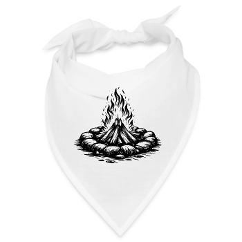 Lagerfeuer Symbol Brennholz - Bandana - Weiß - Vorne