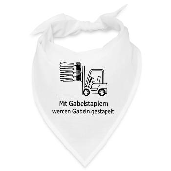 gabelstapler wortwitz gabel stapeln - Bandana - Weiß - Vorne