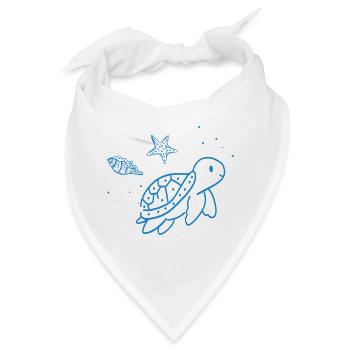 Blaues Meeres-Tier Doodle - Bandana - Weiß - Vorne