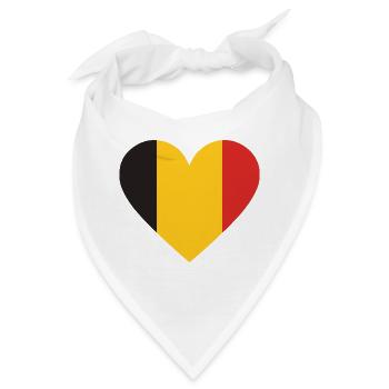 Humor, belgisch, belgisch, Flagge, Pommes, Pommes - Bandana - Weiß - Vorne