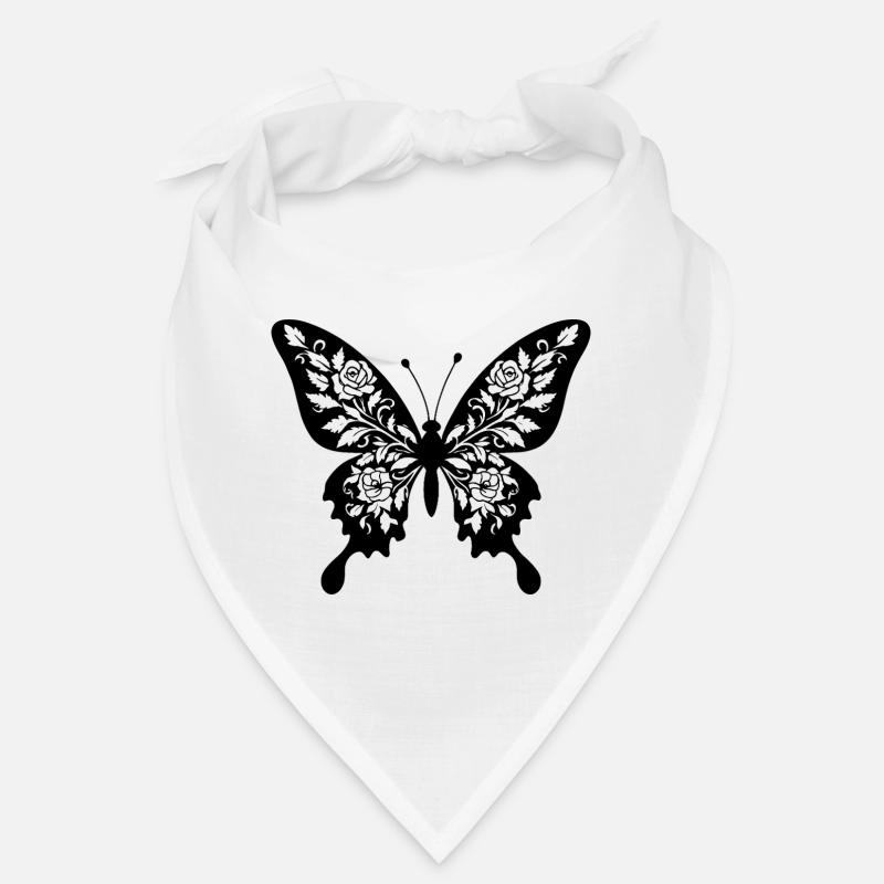 Papillon fleur filigrane Bandana