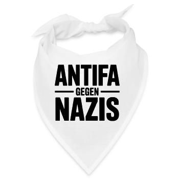 Antifa gegen Nazis - Antifa Logo - Bandana - Weiß - Vorne