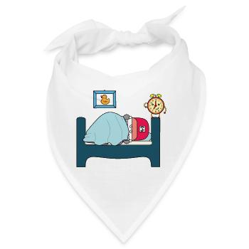 Schlafenszeit-Ente-Schläfige Zeichentrickszene - Bandana - Weiß - Vorne