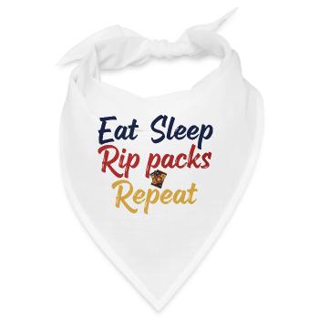 Eat Sleep Rip Packs Wiederholender Sammelkarten-Sammler - Bandana - Weiß - Vorne