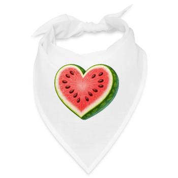 Saftige Wassermelone in Herzform Illustration - Bandana - Weiß - Vorne