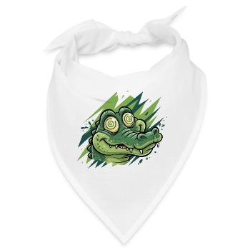 Krokodil-Groove Cartoonprint - Bandana - Weiß - Vorne