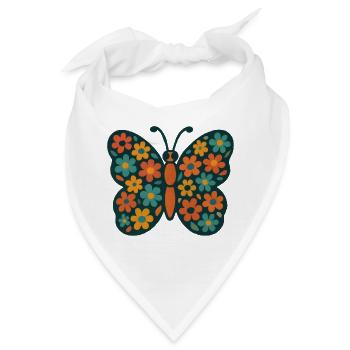 Blumenfalter Farbenspiel - Bandana - Weiß - Vorne