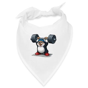 Maulwurf beim Gewichtheben - Bandana - Weiß - Vorne
