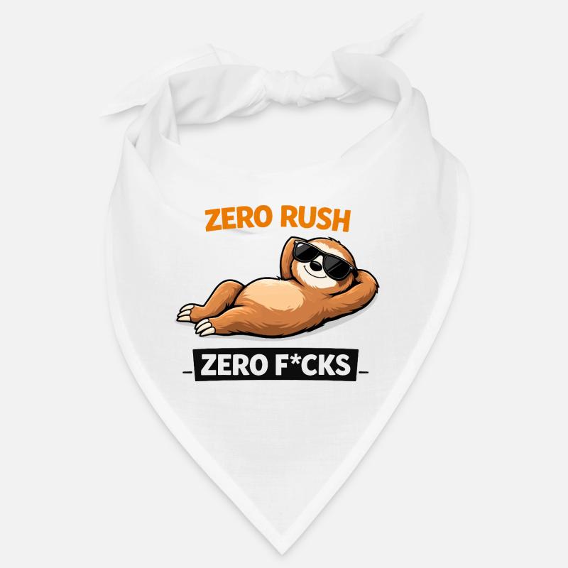 Zero Rush Sloth Chill Slogan - Bandana - white