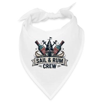 Sail & Rum Crew – Segeln Rum Piraten - Bandana - Weiß - Vorne