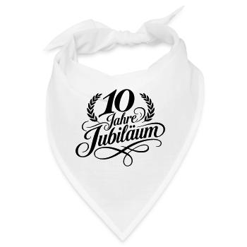 10 Jahre Jubiläum Lorbeer Schwarz - Bandana - Weiß - Vorne