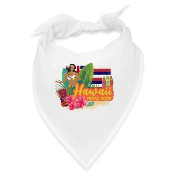 Hawaii Hula-Tänzerin Pazifik Vintage Souvenir - Bandana - Weiß - Vorne