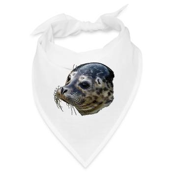 Seehundegesicht monochrom - Bandana - Weiß - Vorne